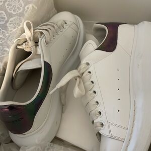 Alexander McQueen White and Iridescent Sneakers